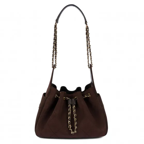 Sac à main pour femme 062g en daim chocolat