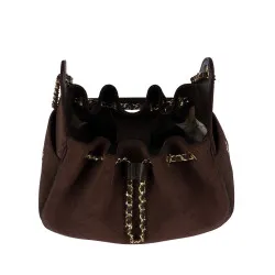 Sac à main pour femme 062g en daim chocolat