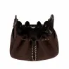 Sac à main pour femme 062g en daim chocolat