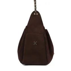 Sac à main pour femme 062g en daim chocolat