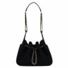 Sac à main pour femme à bandoulière 062g en suède noir