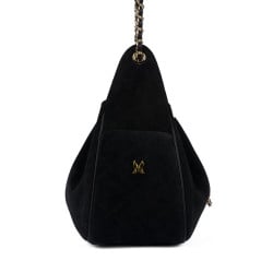 Sac à main pour femme à bandoulière 062g en suède noir