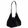 Sac à main pour femme à bandoulière 062g en suède noir