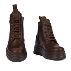 Bottes femme 3423 chocolat combiné