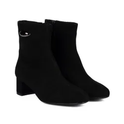 Bottines à talon femme 1414 noir velours