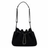 Sac à main pour femme à bandoulière 062g 01 en suède noir