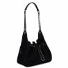 Sac à main pour femme à bandoulière 062g 01 en suède noir