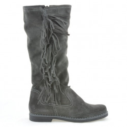 Bottes femme 3243 velours anthracite