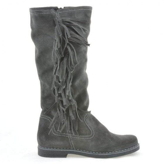 Bottes femme 3243 velours anthracite