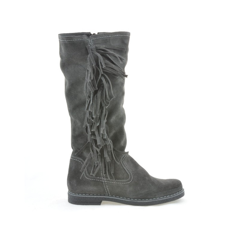 Bottes femme 3243 velours anthracite