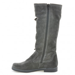 Bottes femme 3243 velours anthracite