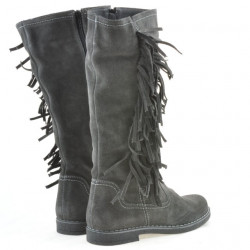 Bottes femme 3243 velours anthracite