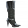 Bottes femme 1109 vernis noir+noir antelope