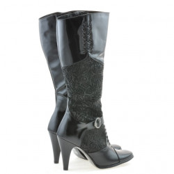 Bottes femme 1109 vernis noir+noir antelope