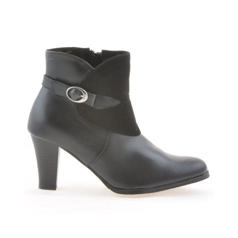 Bottines femme 1124 noir+noir antilope