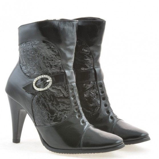 Bottes femme 1102 cuir verni noir