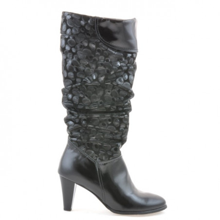 Bottes femme 1120 vernis noir+antilope ballon