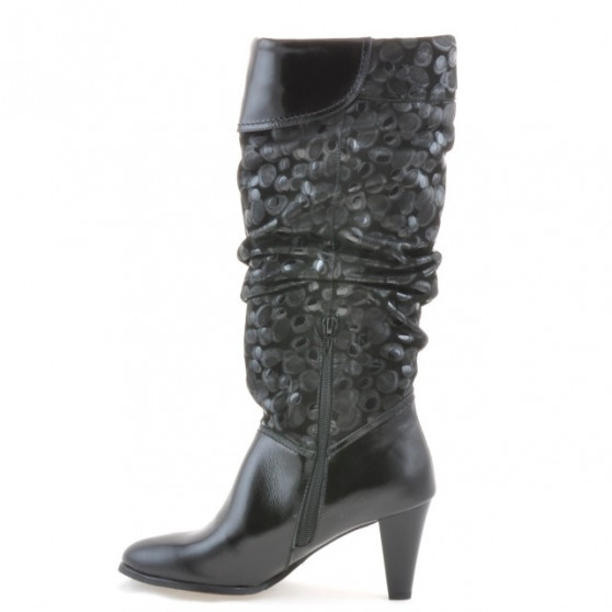 Bottes femme 1120 vernis noir+antilope ballon