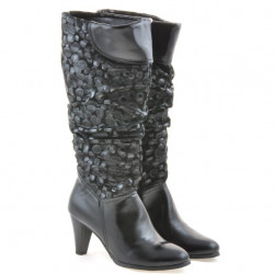 Bottes femme 1120 vernis noir+antilope ballon