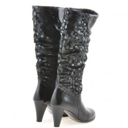Bottes femme 1120 vernis noir+antilope ballon