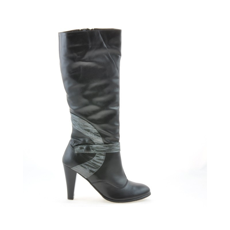 Bottes femme 1119 noir+gris