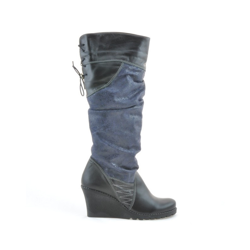 Bottes femme 226 noir+indigo antelope