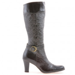 Bottes femme 017 crêpe vernis café