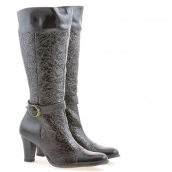 Bottes femme 017 crêpe vernis café