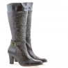 Bottes femme 017 crêpe vernis café