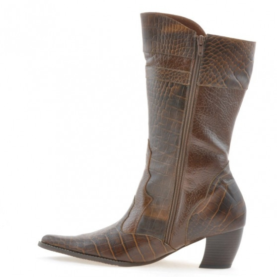 Bottes femme 298 croco cognac