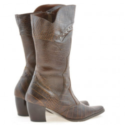 Bottes femme 298 croco cognac