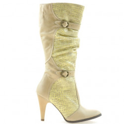 Bottes femme 008 croco beige