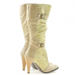 Bottes femme 008 croco beige