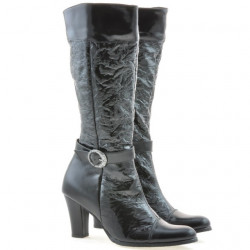 Bottes femme 017 crêpe verni noir