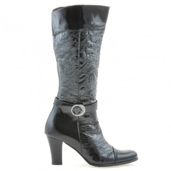 Bottes femme 017 crêpe verni noir Bottes femme 017 crêpe verni noir