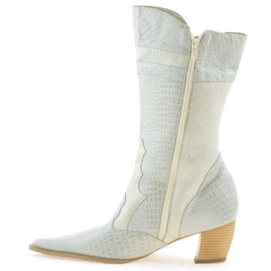 Bottes femme 298 croco beige