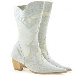 Bottes femme 298 croco beige