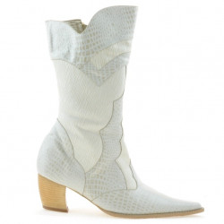 Bottes femme 298 croco beige