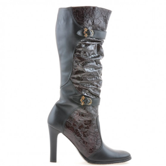 Bottes femme 008-2 noir+bordeaux combiné
