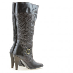 Bottes femme 1108 crêpe vernis café