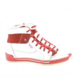 Bottes femme 258 blanc+rouge