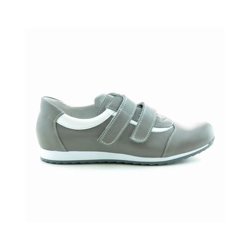Baskets femme 194 gris+blanc