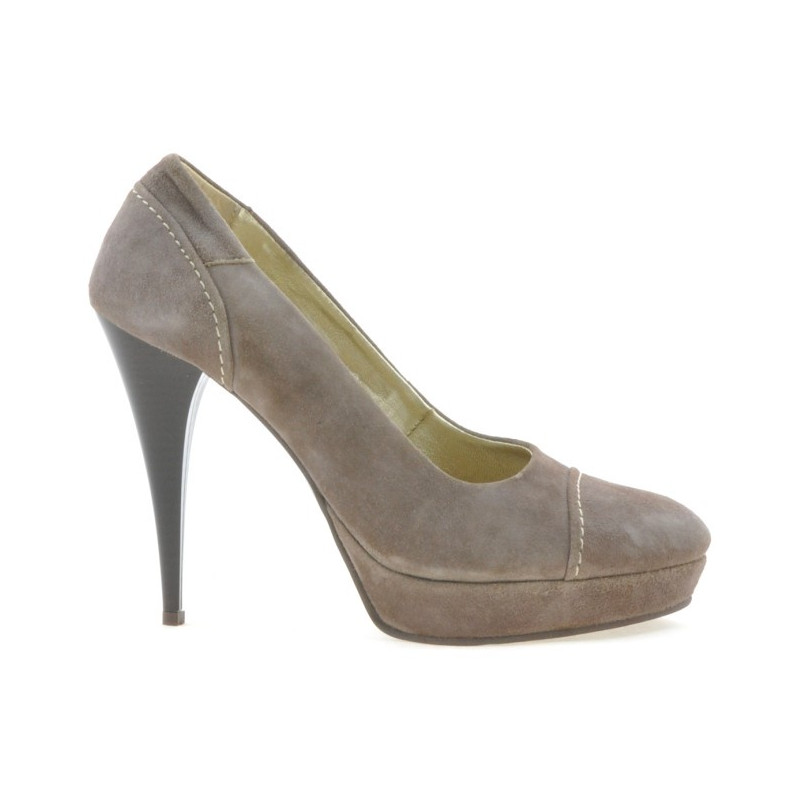 Chaussures élégantes femme 1082 cappuccino antilope