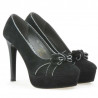 Chaussures élégantes femme 1095 noir antelope+argenté