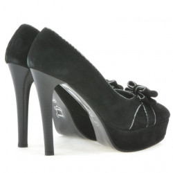 Chaussures élégantes femme 1095 noir antelope+argenté