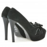 Chaussures élégantes femme 1095 noir antelope+argenté