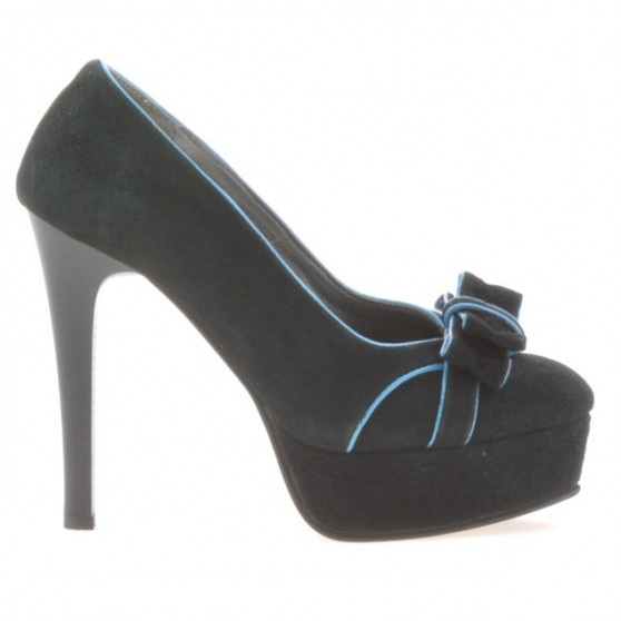Chaussures élégantes femme 1095 noir antilope+turquoise Chaussures élégantes femme 1095 noir antilope+turquoise