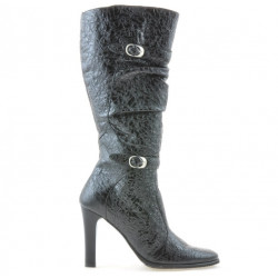 Bottes femme 008-2 crêpe laque noir