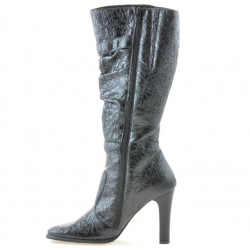 Bottes femme 008-2 crêpe laque noir