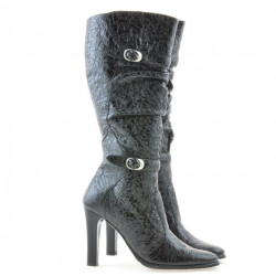 Bottes femme 008-2 crêpe laque noir